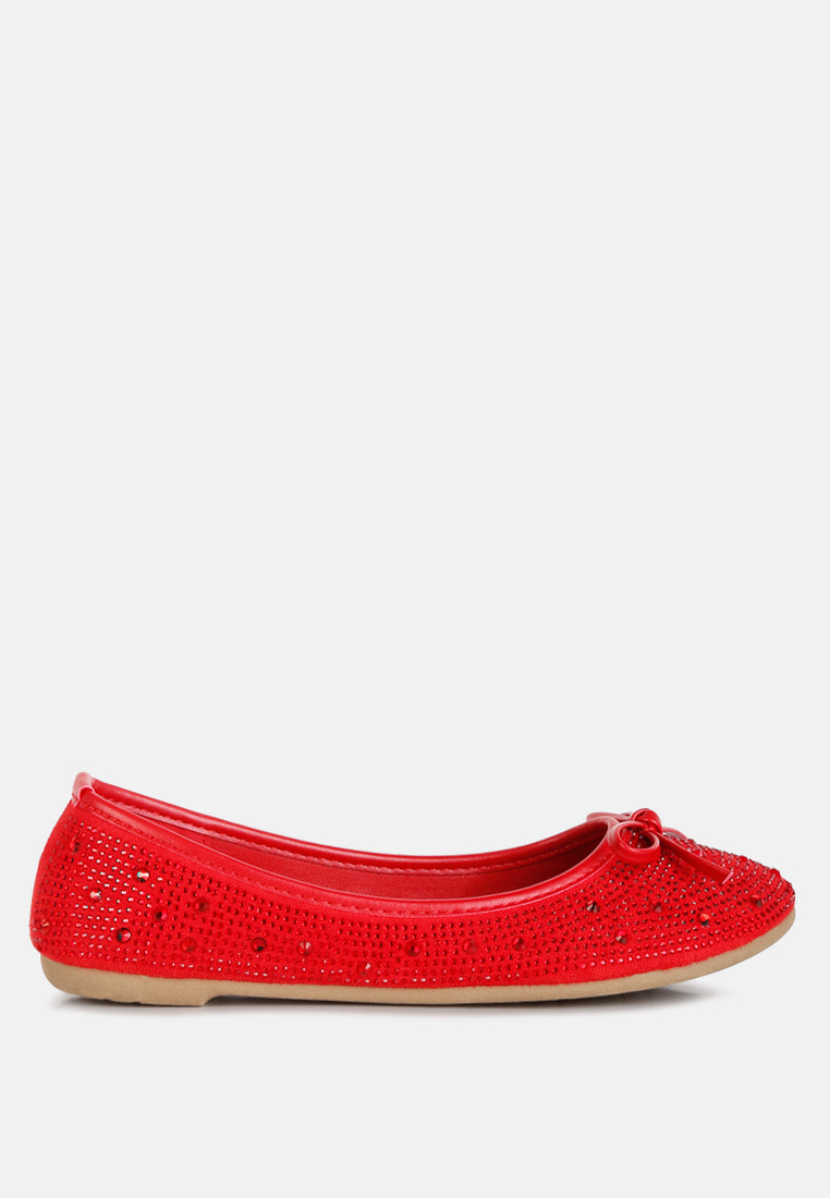 hosana rhinestones and stud embellished ballet flats by ruw#color_red