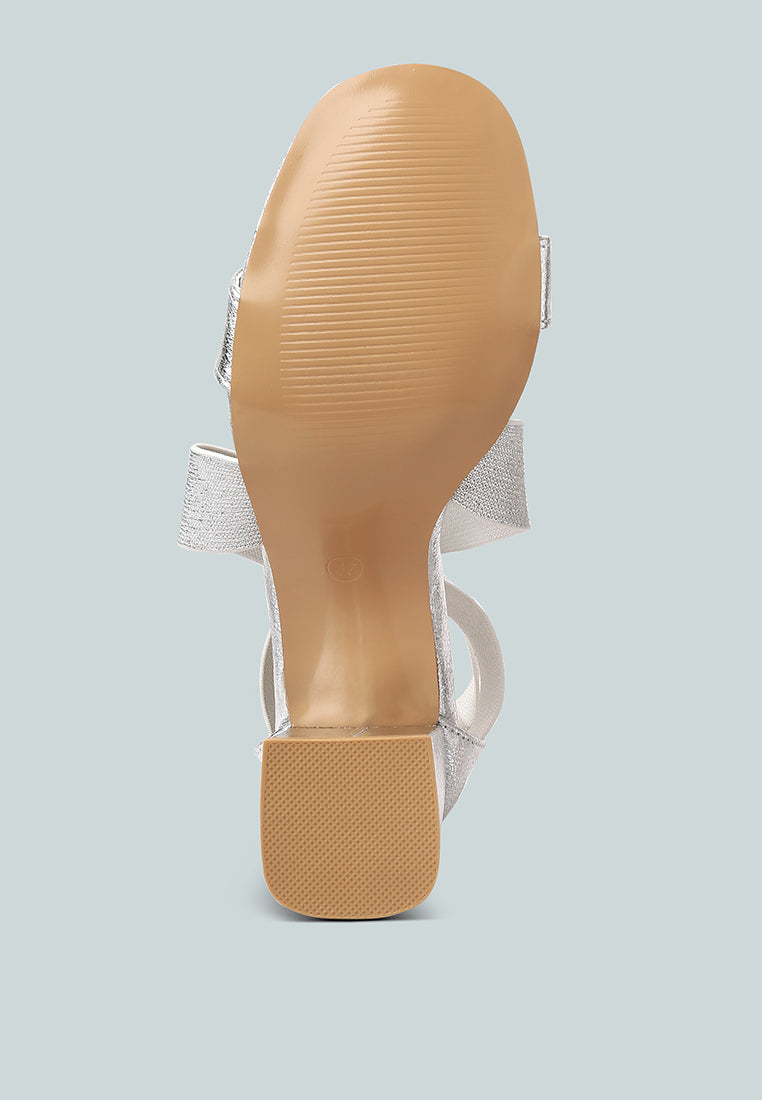huskies metallic faux leather block heel sandals by ruw#color_silver