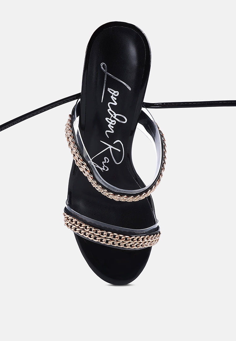 indulgence metal chain lace up chunky sandals by ruw#color_black