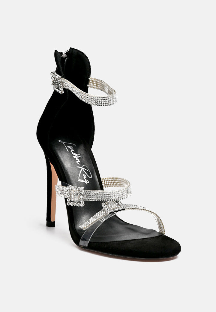 ines rhintestone embellished strap high heel sandals by ruw#color_black