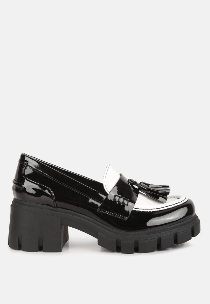 jonah tassels detail chunky loafers by ruw#color_black-white