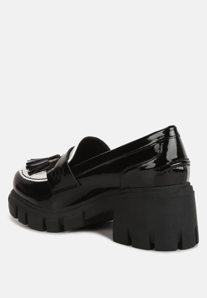 jonah tassels detail chunky loafers by ruw#color_black-white
