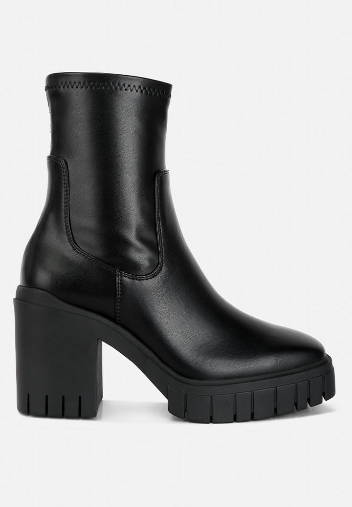 kokum faux leather platform ankle boots by ruw#color_black
