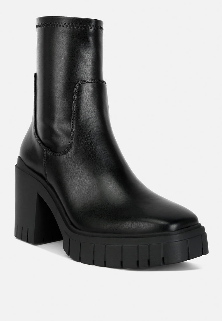 kokum faux leather platform ankle boots by ruw#color_black