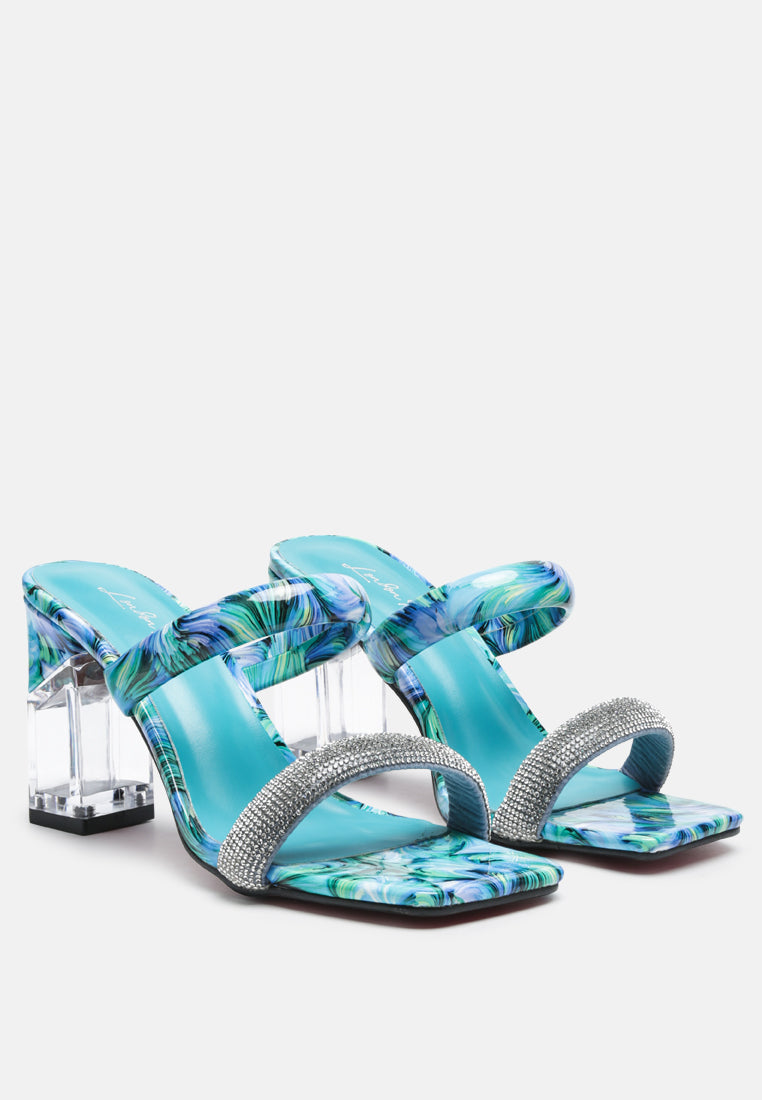 krypton marble print clear block heel sandals by ruw#color_green