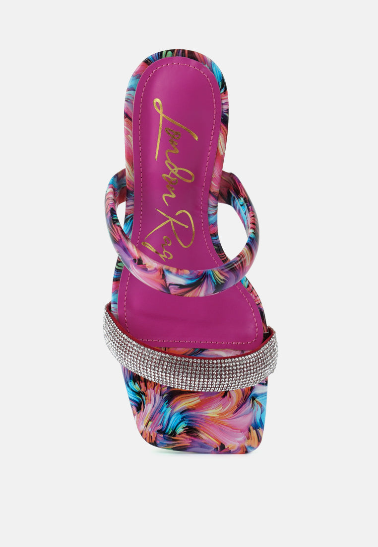 krypton marble print clear block heel sandals by ruw#color_pink
