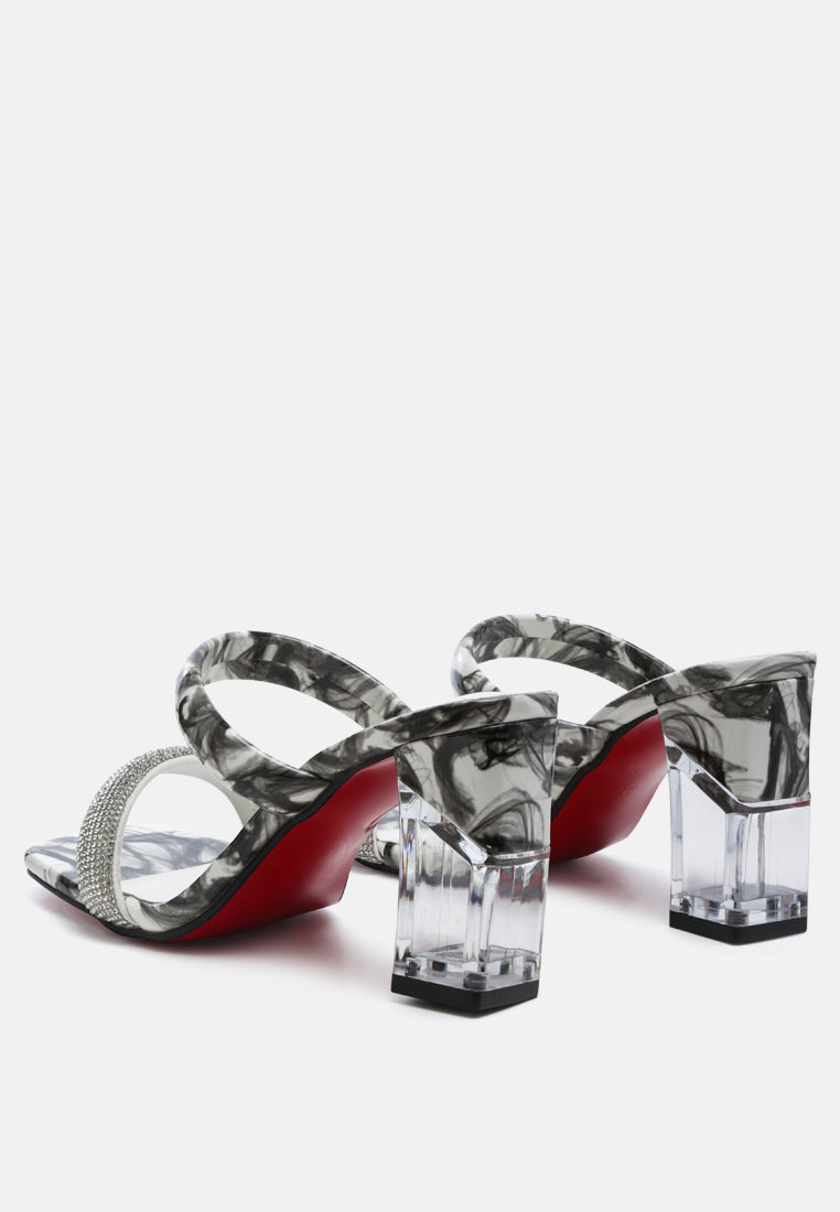 krypton marble print clear block heel sandals by ruw#color_white