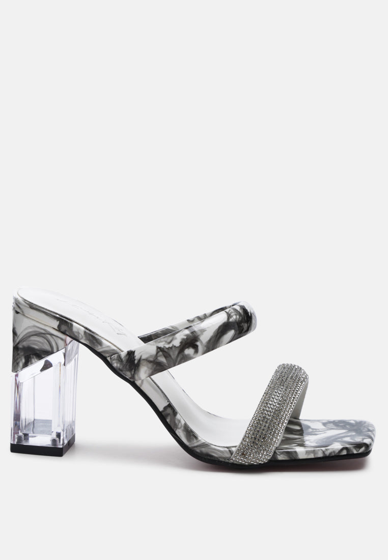 krypton marble print clear block heel sandals by ruw#color_white