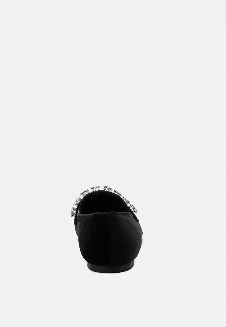lamington handcrafted velvet diamante loafers#color_black
