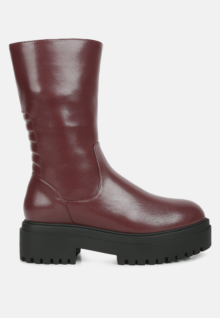 lewisa panelled lug sole boots by ruw#color_burgundy