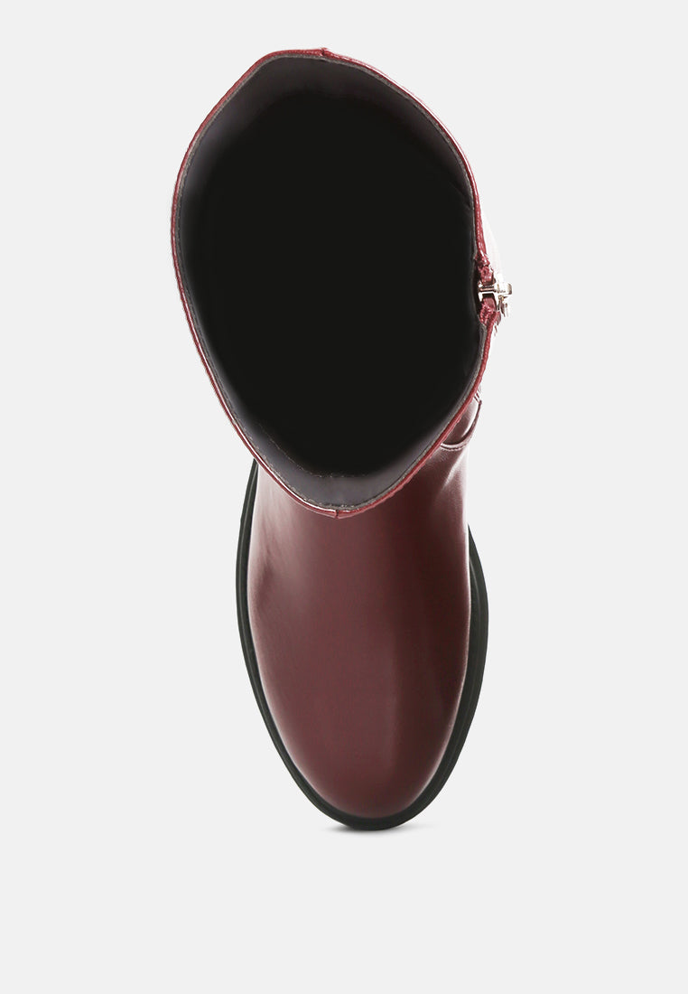 lewisa panelled lug sole boots by ruw#color_burgundy