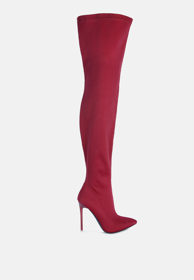 lolling long high heel boots by ruw#color_burgundy
