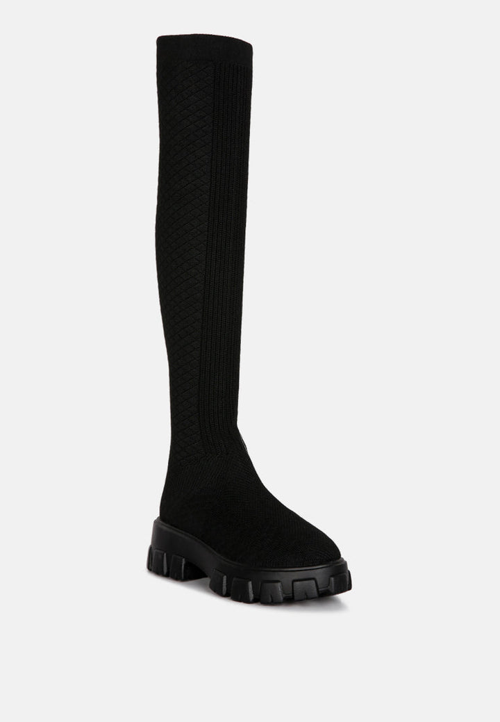 loro stretch knit knee high boots by ruw#color_black