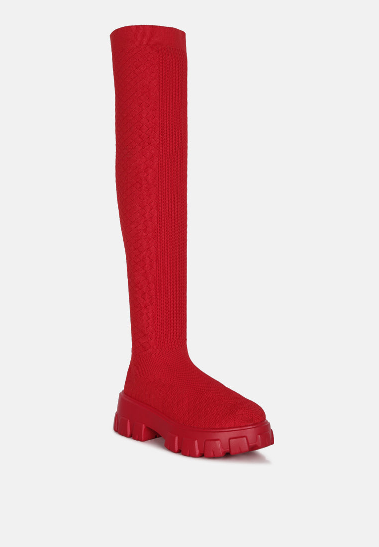 loro stretch knit knee high boots by ruw#color_red