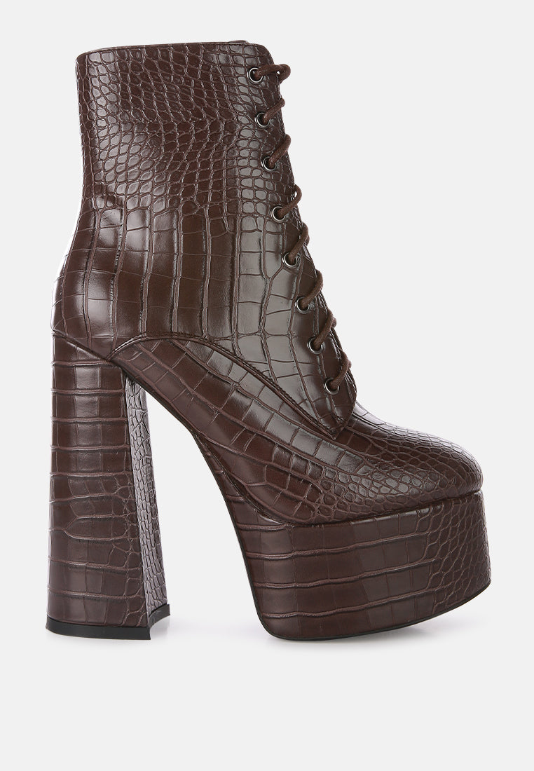 magdalene croc high heel patform boots by ruw#color_brown