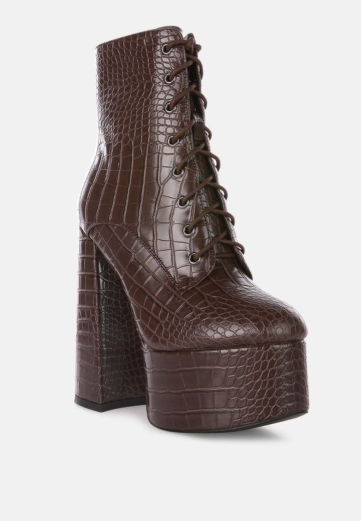 magdalene croc high heel patform boots by ruw#color_brown