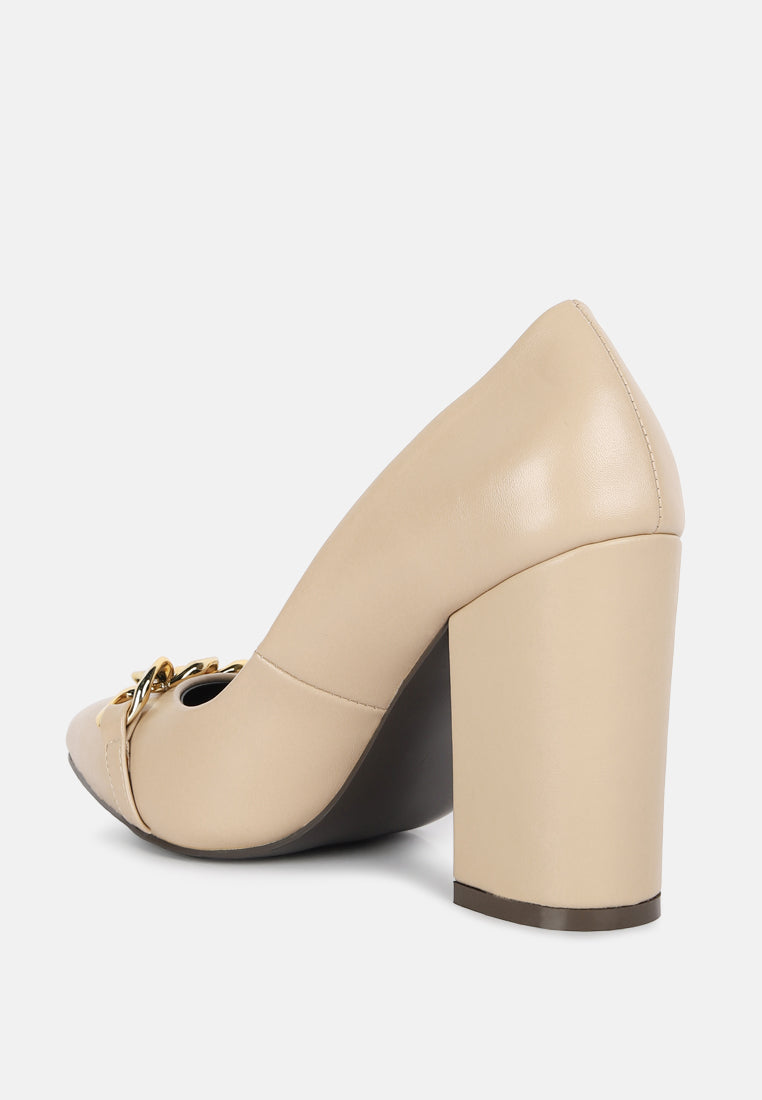 majesty block heel pumps by ruw#color_beige