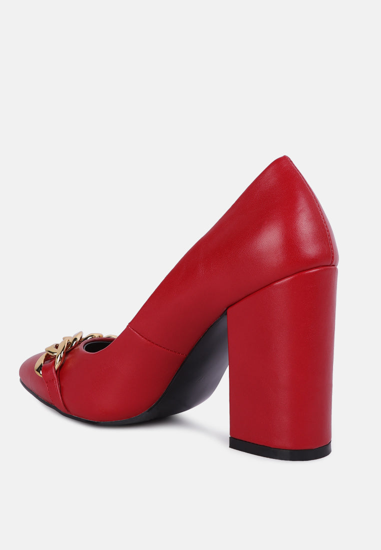 majesty block heel pumps by ruw#color_red