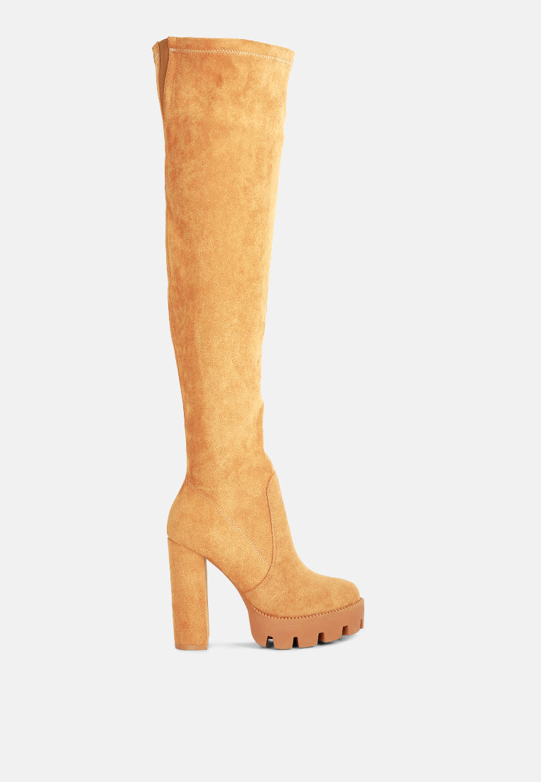 maple faux suede long boots by ruw#color_tan