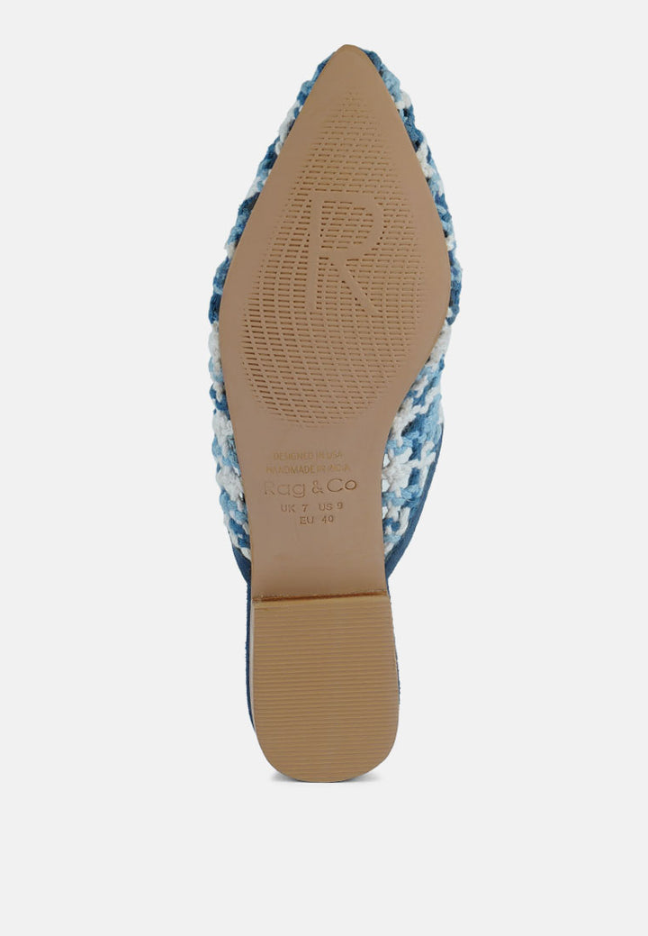 mariana woven flat mules with tassels#color_blue