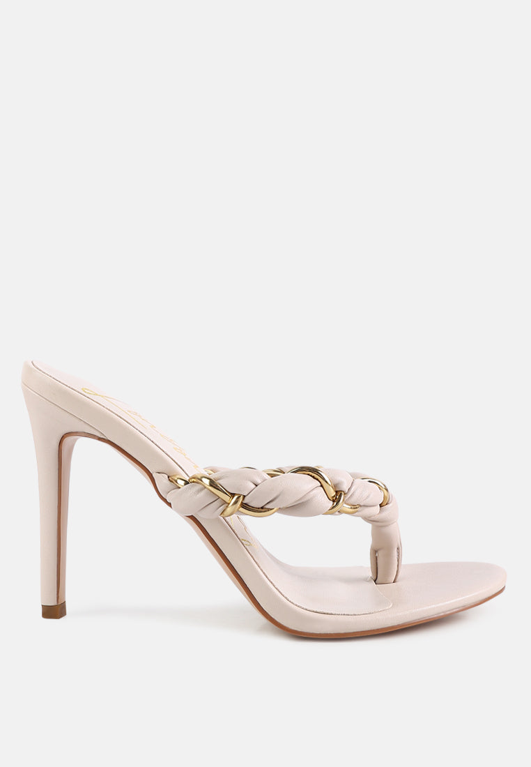 melodrama stiletto heel braided thong sandals by ruw#color_latte