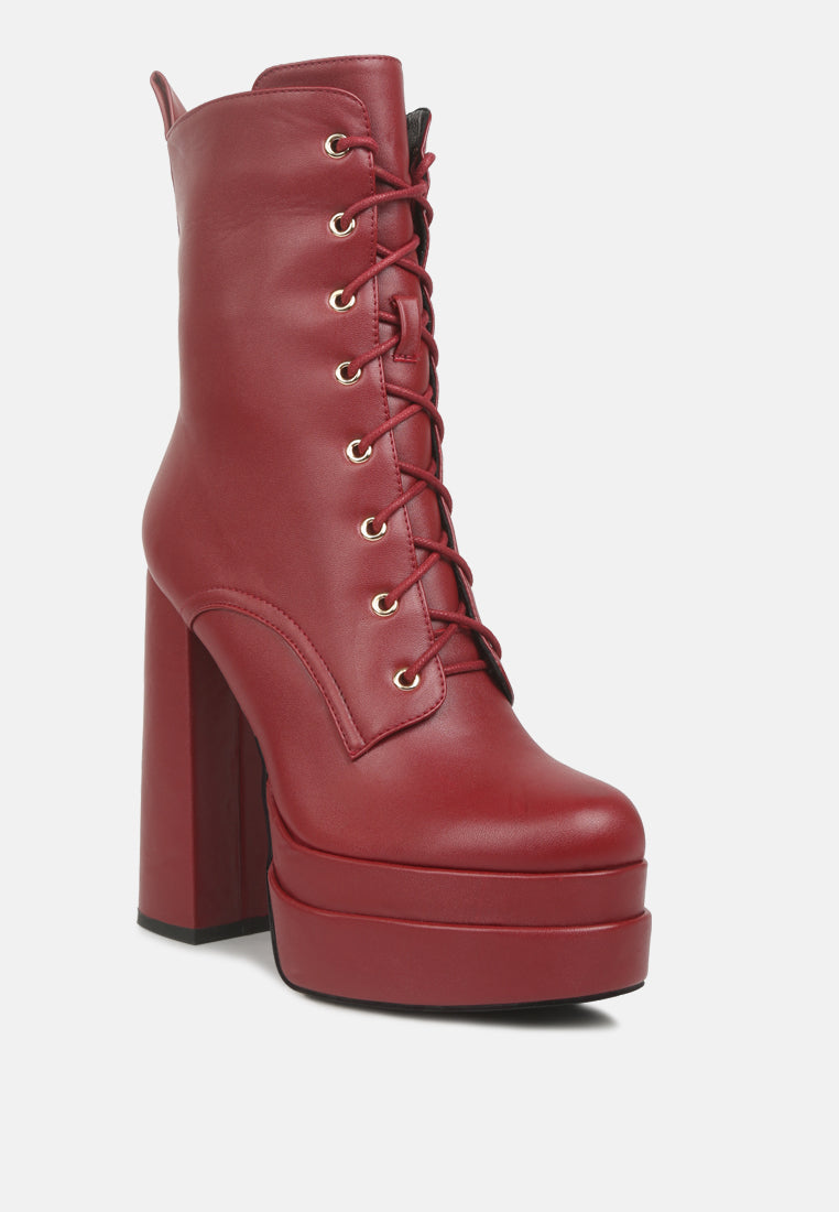 meows faux leather high heel platform ankle boots by ruw#color_burgundy