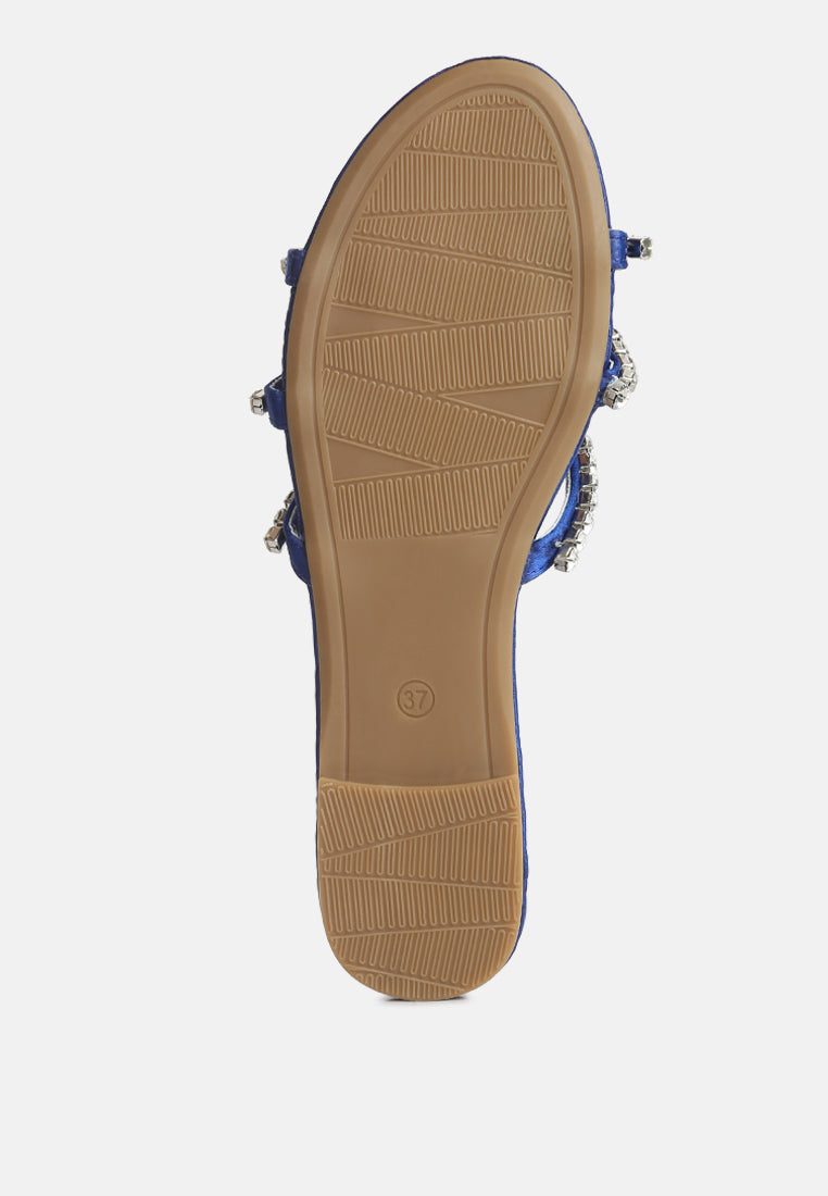 mezzie diamante embellished flat sandals by ruw#color_blue