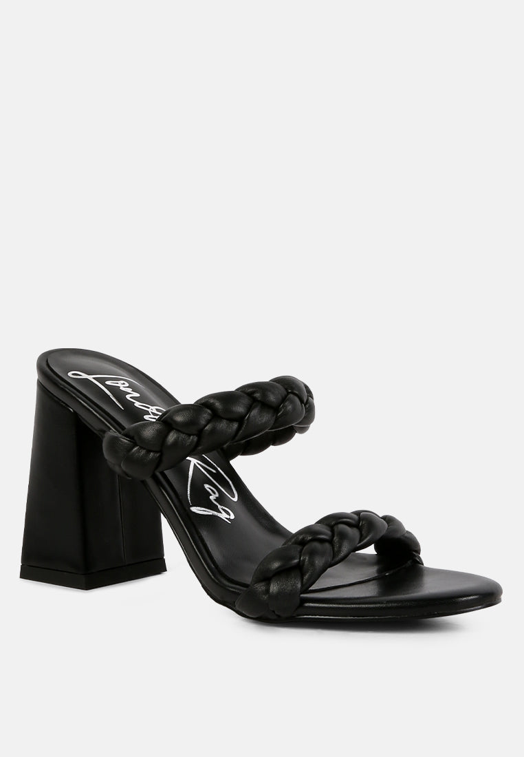 mi amor braided strap triangular block heels sandals by ruw#color_black