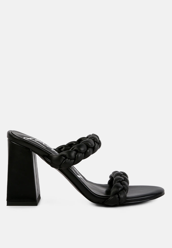 mi amor braided strap triangular block heels sandals by ruw#color_black