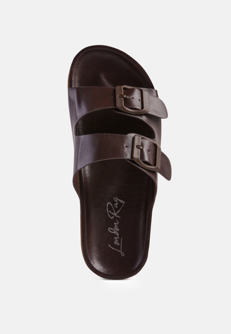 minata platform buckled slide sandals by ruw#color_espresso