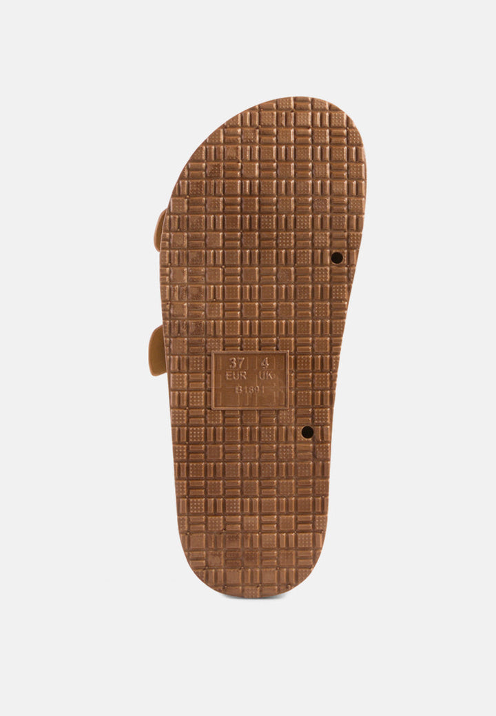 minata platform buckled slide sandals by ruw#color_latte