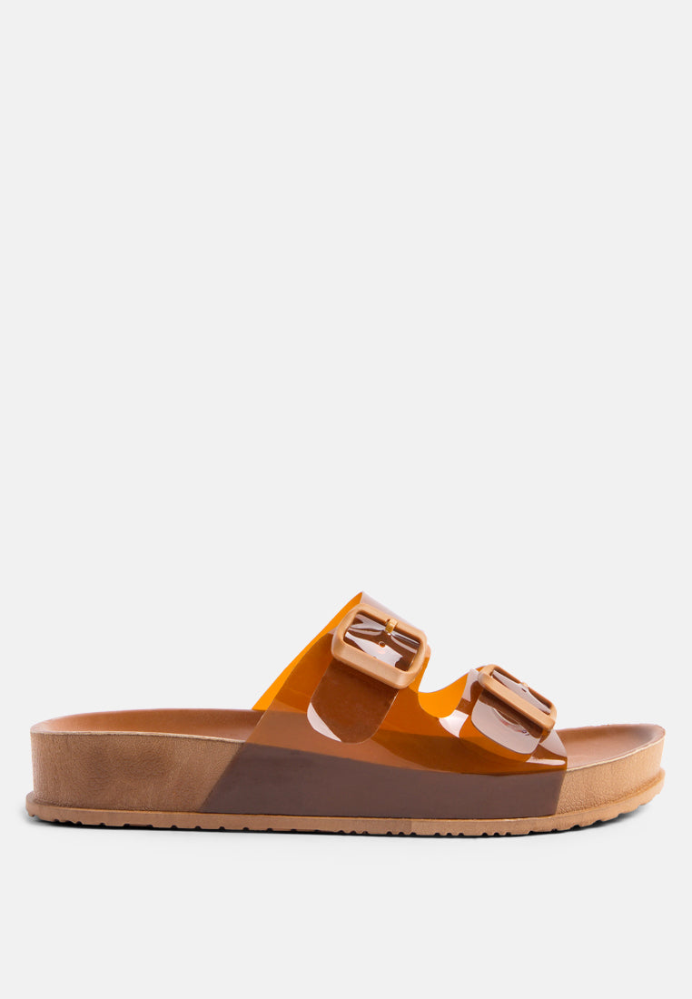 minata platform buckled slide sandals by ruw#color_mocca