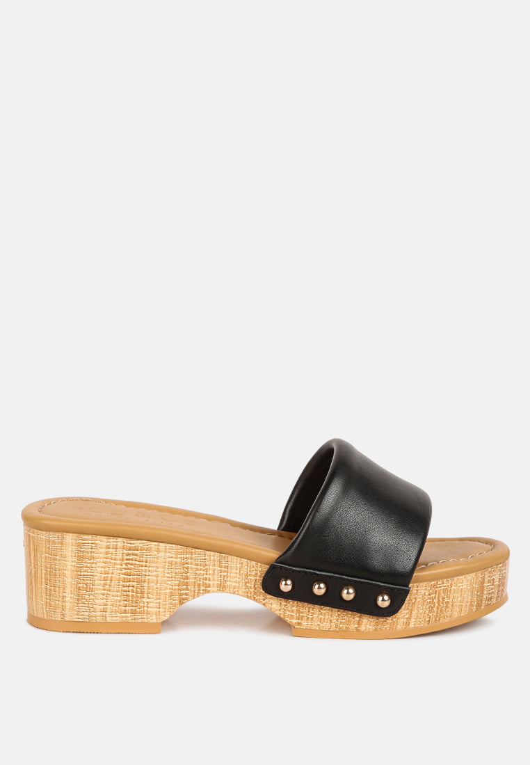 minny textured heel leather slip on sandals#color_black