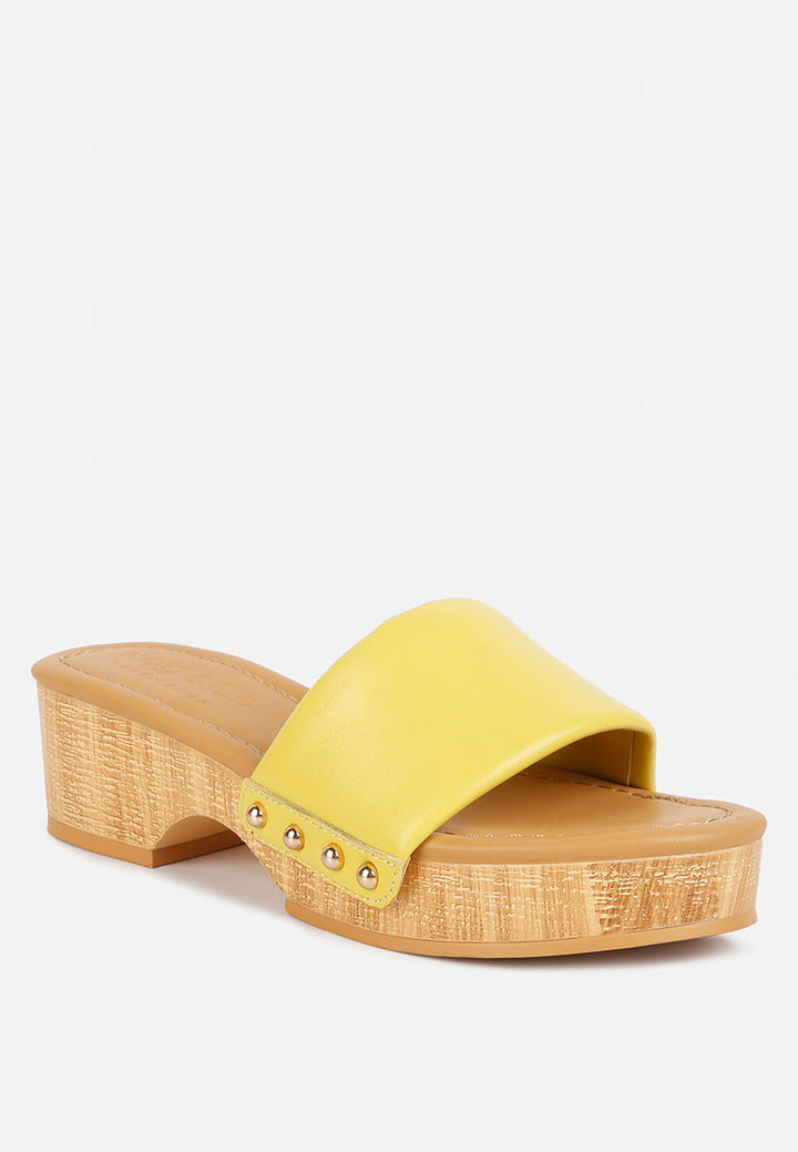 minny textured heel leather slip on sandals by ruw#color_lime-green