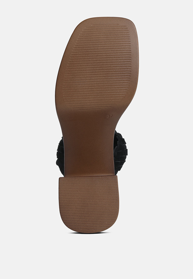 misaki woven suede strap platform sandals by ruw#color_black