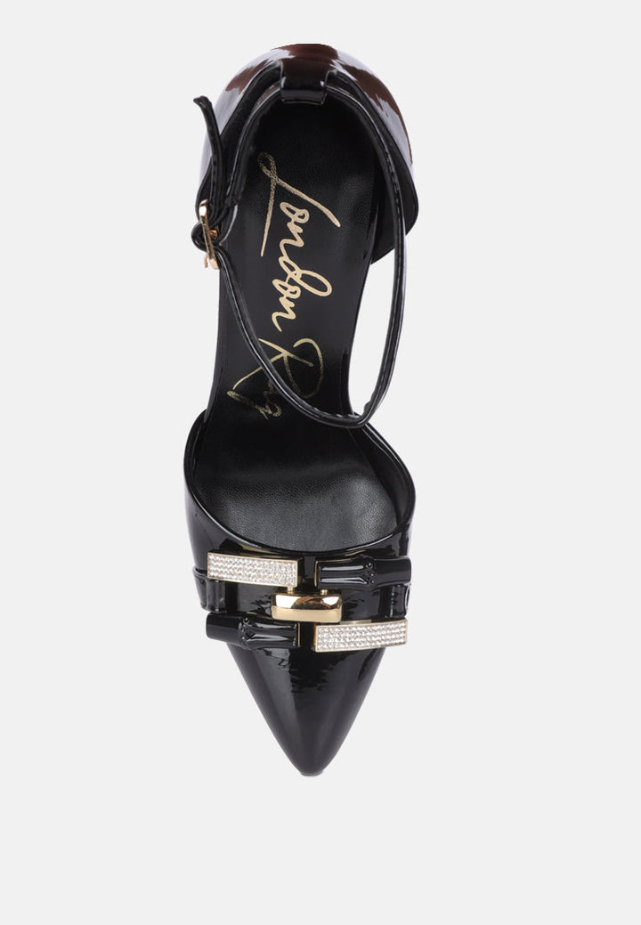mocktail buckle embellished stiletto heels by ruw#color_black