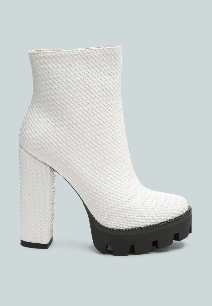 moleski textured block heeled boots by ruw#color_white