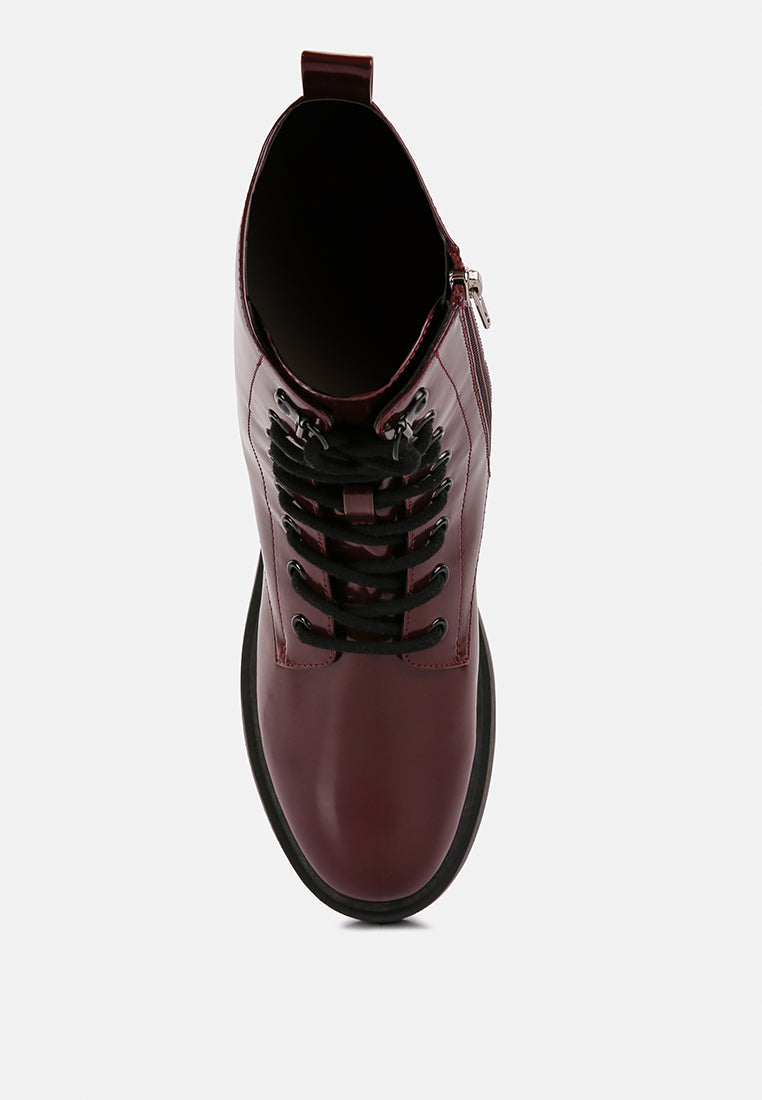 molsh faux leather ankle biker boots by ruw#color_burgundy