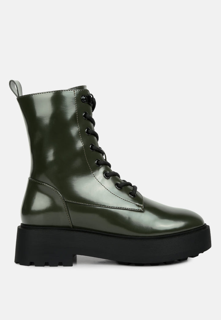 molsh faux leather ankle biker boots by ruw#color_dark-green