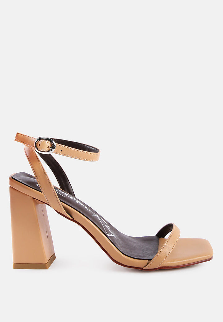 mooncut ankle strap block heel sandals by ruw#color_nude