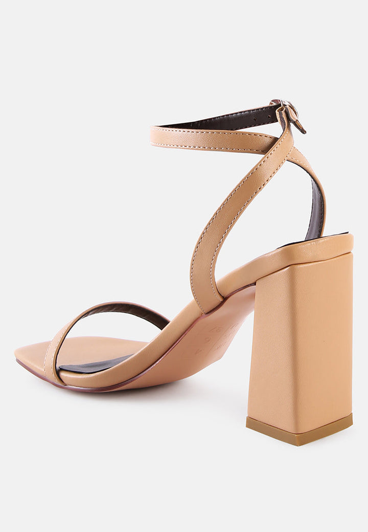 mooncut ankle strap block heel sandals by ruw#color_nude