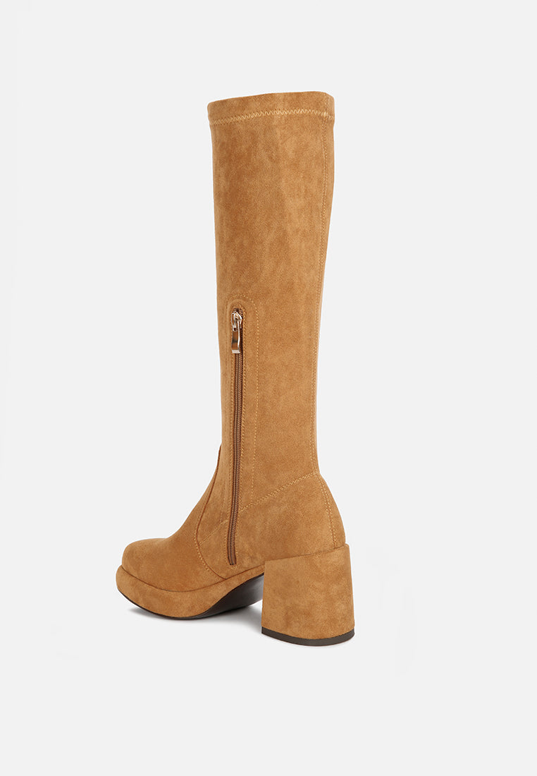 morpin stretch suede calf boots by ruw#color_tan
