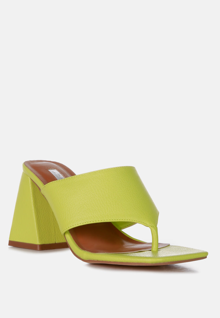 muse me triangular block heel thong sandals by ruw#color_lime