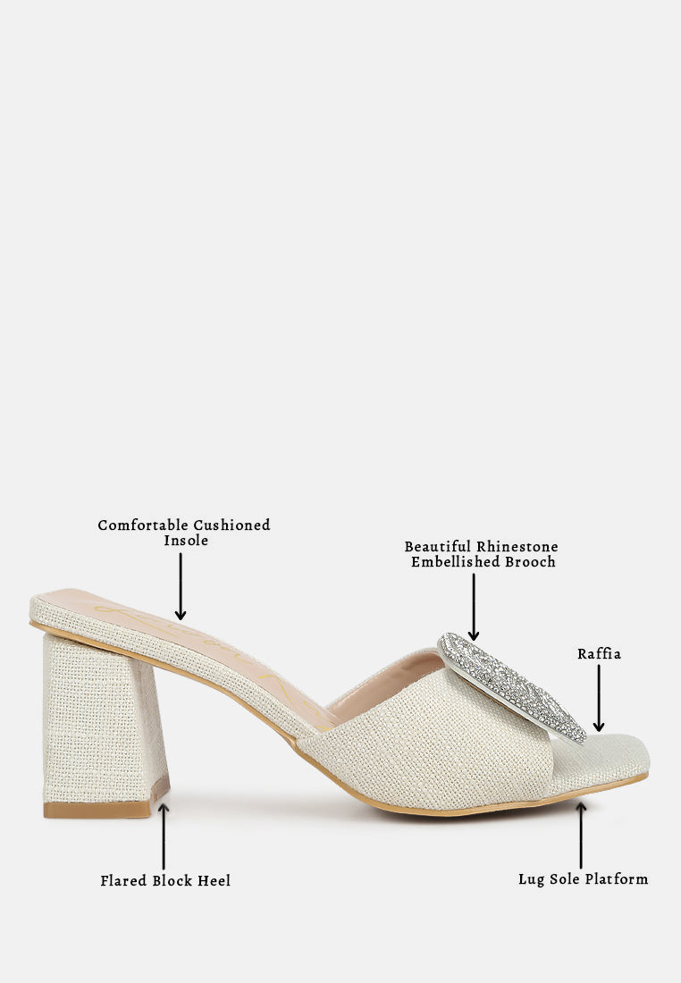 naflah rhinestone embellished slip on sandals by ruw#color_natural