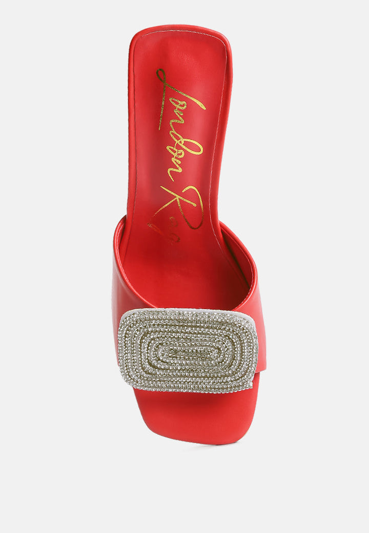 naflah rhinestone embellished slip on sandals by ruw#color_red