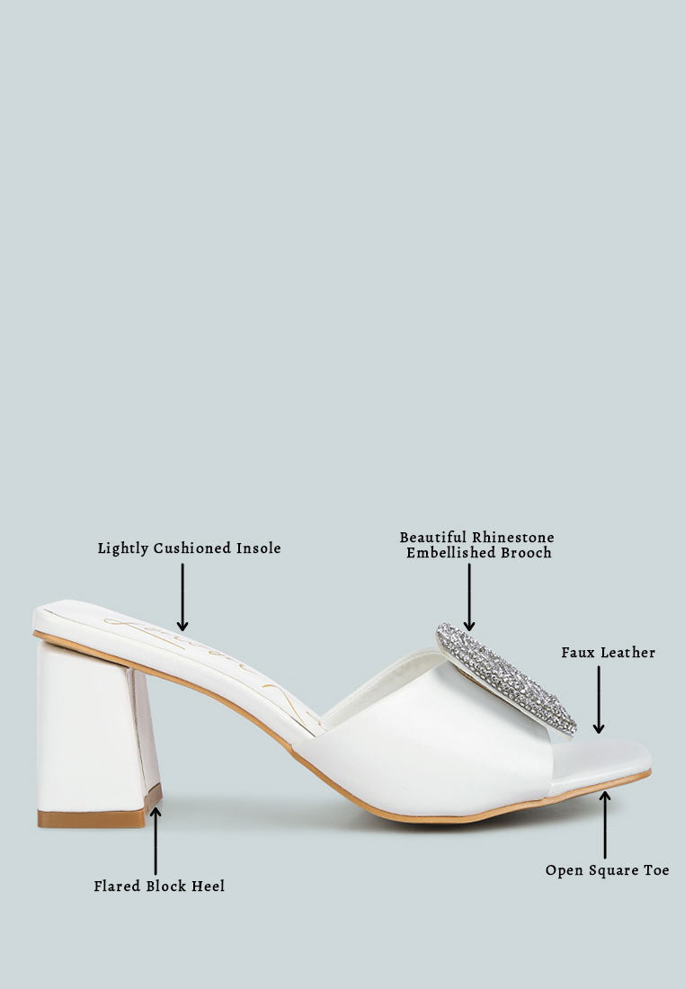 naflah rhinestone embellished slip on sandals by ruw#color_white