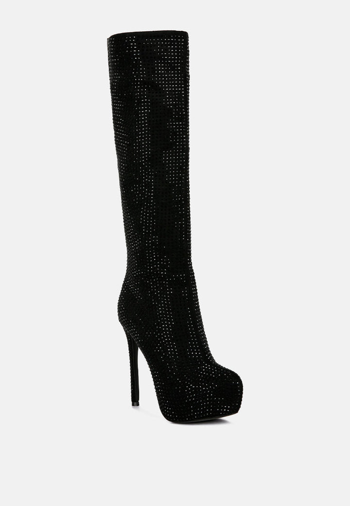 nebula rhinestone embellished stiletto calf boots by ruw#color_black