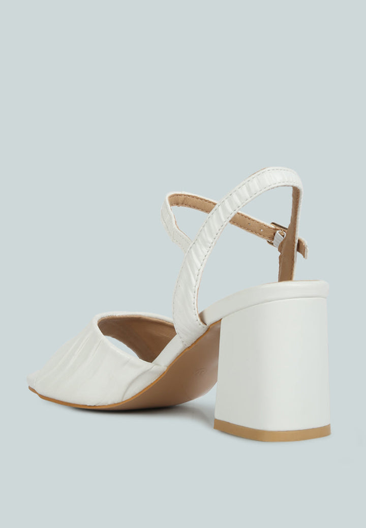 nicholas pleated strap block heel sandals by ruw#color_off-white