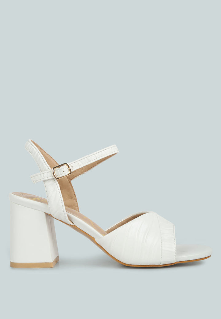 nicholas pleated strap block heel sandals by ruw#color_off-white