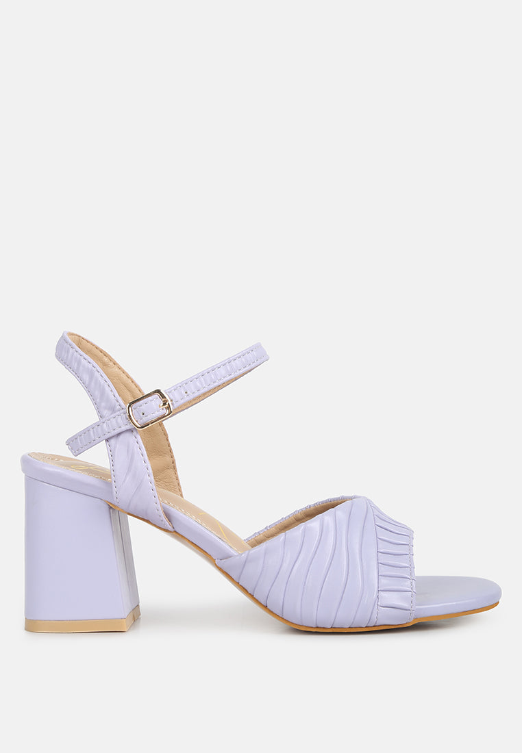 nicholas pleated strap block heel sandals by ruw#color_lilac